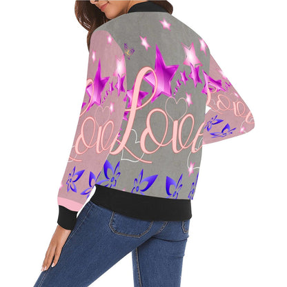 All Over Print Bomber Jacket for Women ( H19)