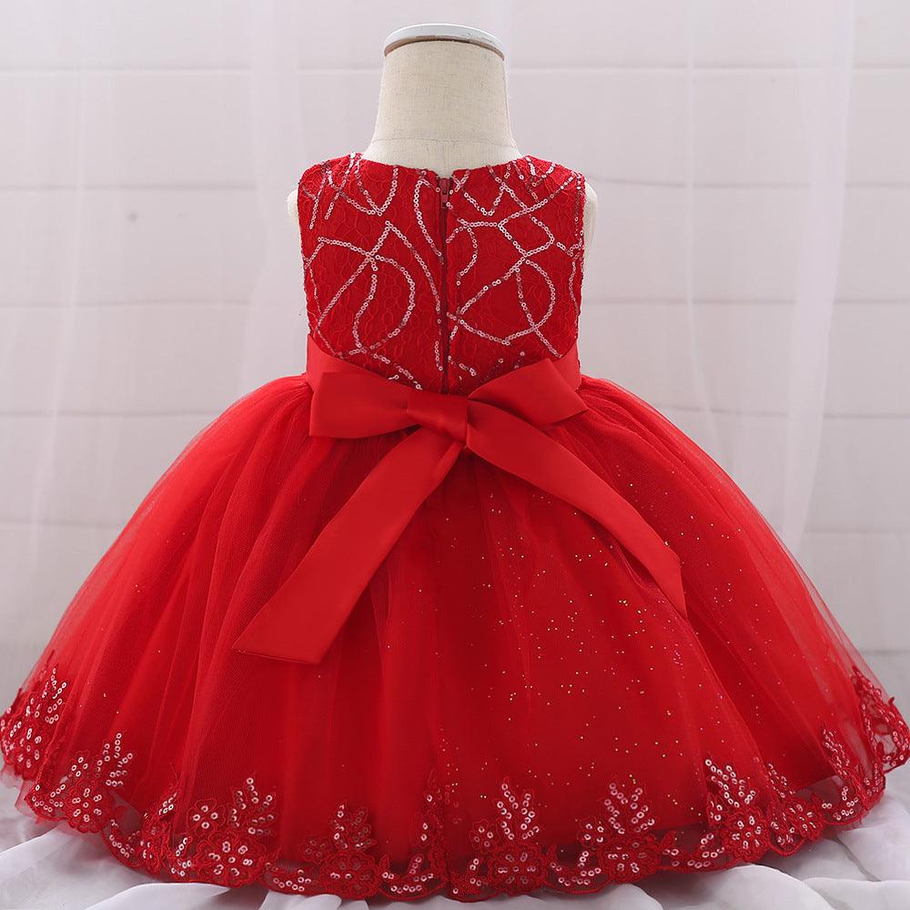 Baby-Girls Stunning Ariel Style Glitzy With Flower Detail Princess Dress