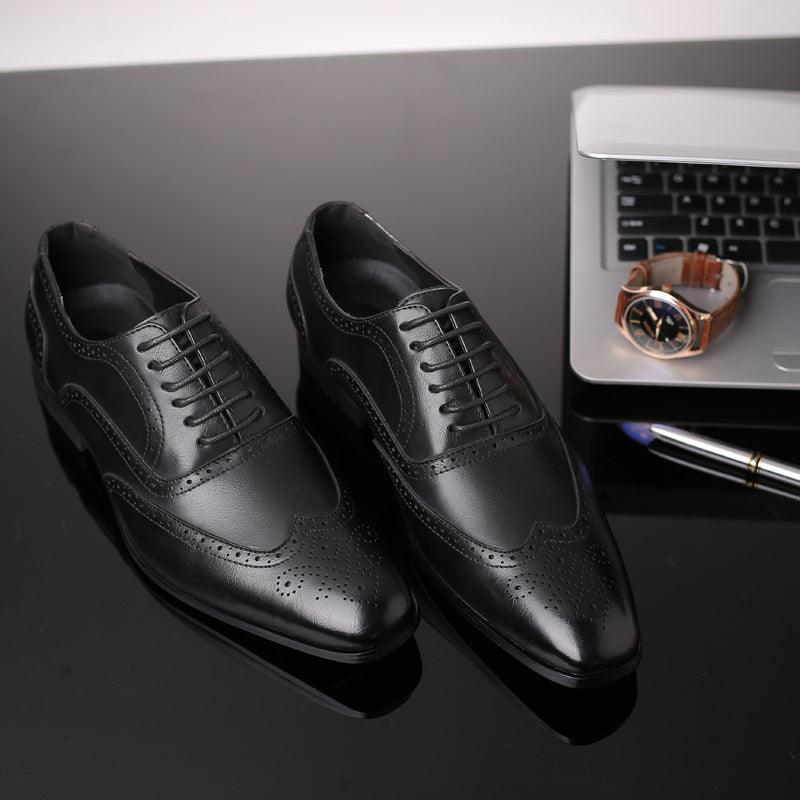 Mens British Block Oxford Style Carved Shoes