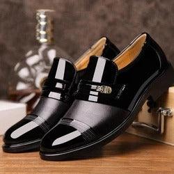 Mens Business Casual Formal Patent Leather Shoes