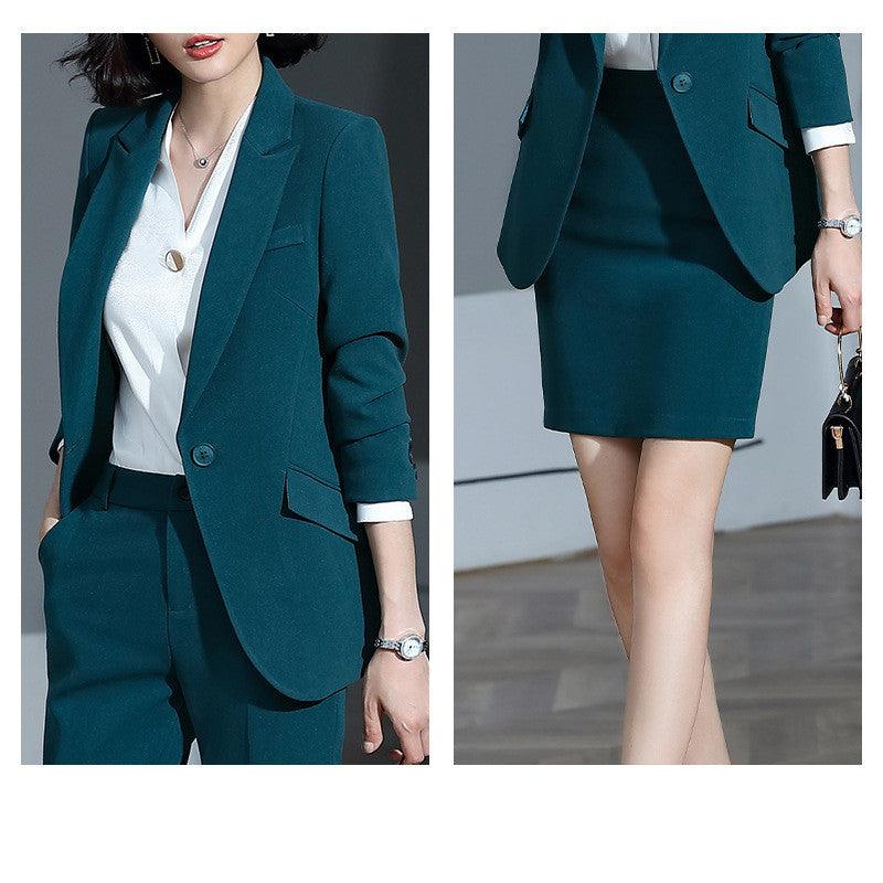 Ladies Elegant Notched Lapel Style Skirt/Trouser/Shirt Full Suits