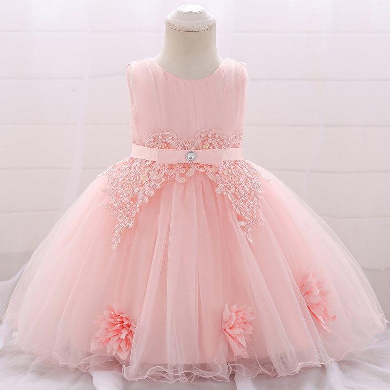 Girls Beautiful Embroidered Lace Princess Dress