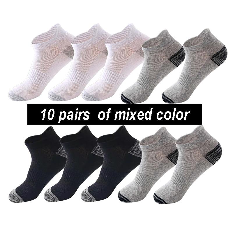 Men's Socks Cotton Socks Breathable Waist Mesh Boat x 10