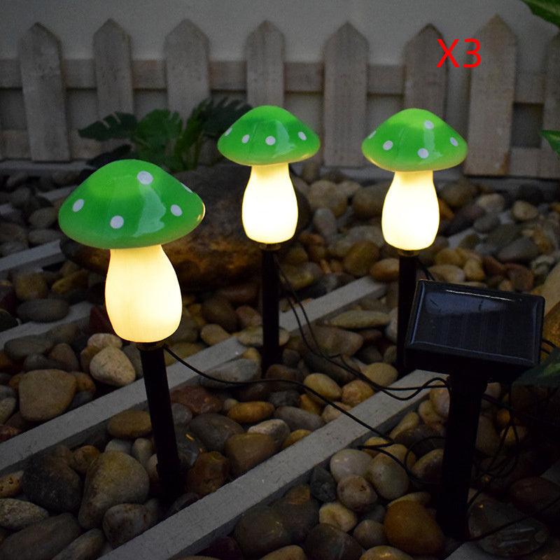 Solar-Powered Plastic Mushroom Night Light for Outdoor Spaces such as Courtyards, Gardens, Balconies, and Lawns - Waterproof Landscape Ornament with Colourful Illumination