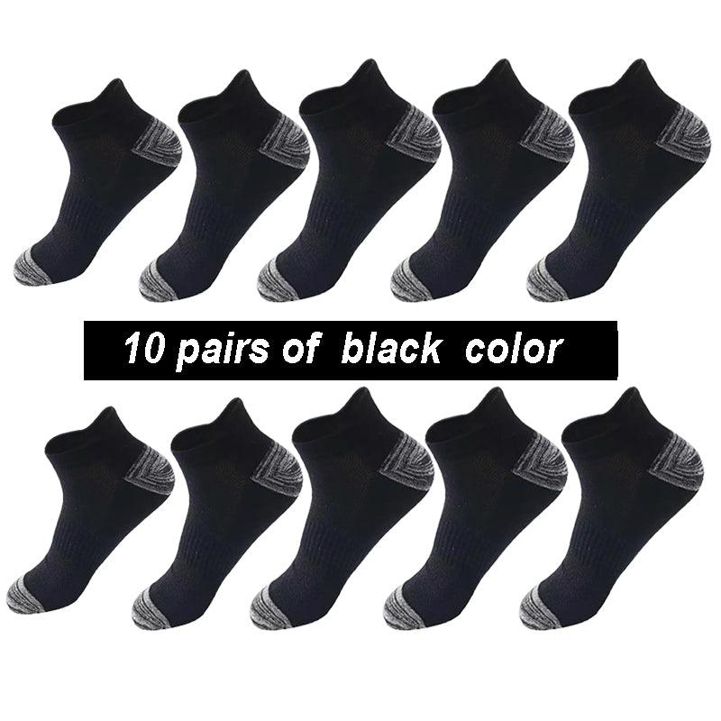 Men's Socks Cotton Socks Breathable Waist Mesh Boat x 10