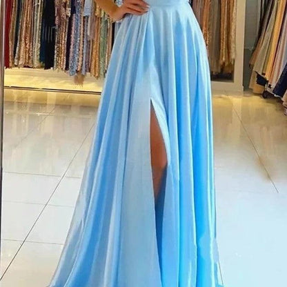 Stunning Evening Dress Prom Robe Simple Split