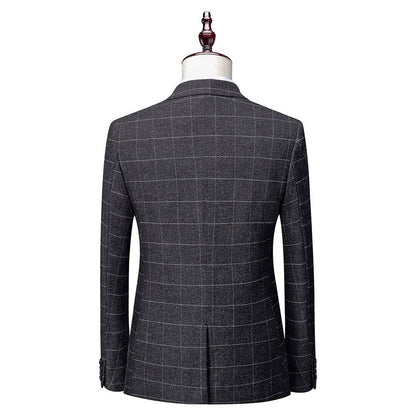 Mens 3Pc Stylish Pattern Checked Suit