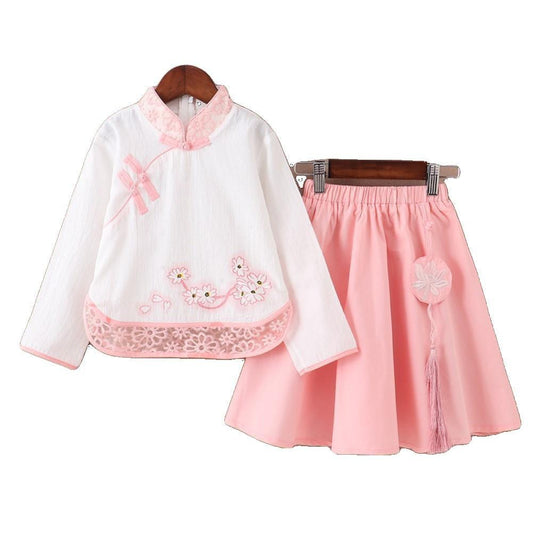 Girls' Antique Summer Chinese Style Skirt