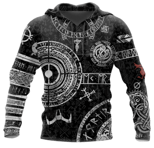 Mens Viking Odin Tattoo D Printed Hoodies