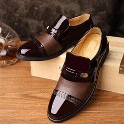 Mens Business Casual Formal Patent Leather Shoes