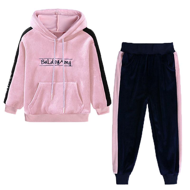 Girls Lace Detail Hoodies & Joggers 2Pc Suit