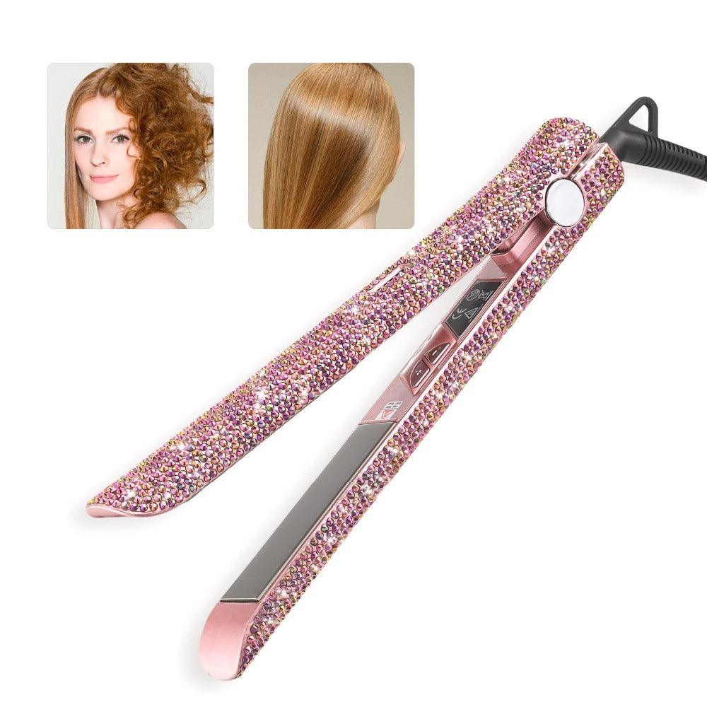 Hair Straightener Professional Glitter Flat Iron Titanium Plate Diamond