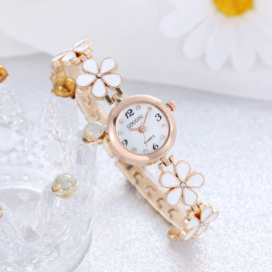 Bracelet Watch Beautiful Daisy Style 2Pc Bracelet Set-Ladies