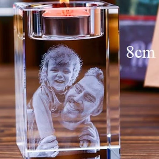 Creative Portrait Couple Photo Crystal Candlestick