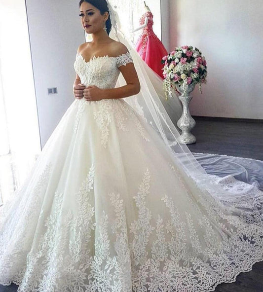 Staggering With Beauty Arnett Shoulder Cover Wedding Dress Elegantly Detailed With Perfection