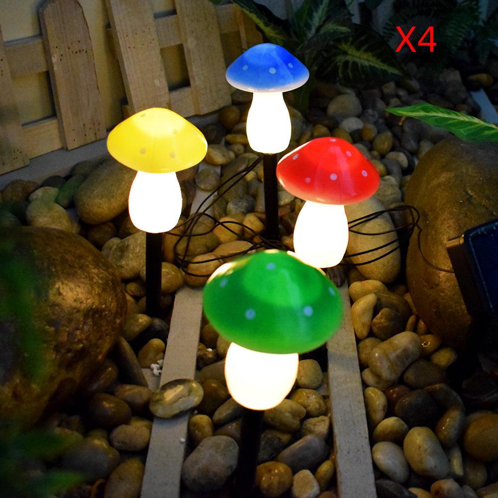 Solar-Powered Plastic Mushroom Night Light for Outdoor Spaces such as Courtyards, Gardens, Balconies, and Lawns - Waterproof Landscape Ornament with Colourful Illumination