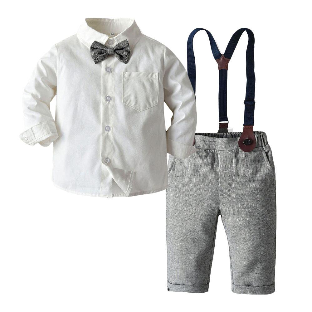 Boys 3 - 4Pc Suits Stylishly Fashionable With Braces