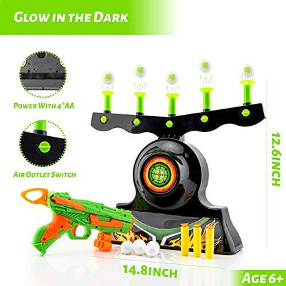 Toy Shooting Game Glow In The Dark Floating Ball Target Practice Hover Shot 1 Blaster 10 Soft Foam Balls 3 Darts