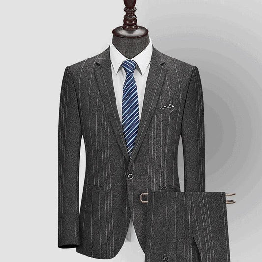 Mens 2Pc Stylish Striped Business- Formal Suits