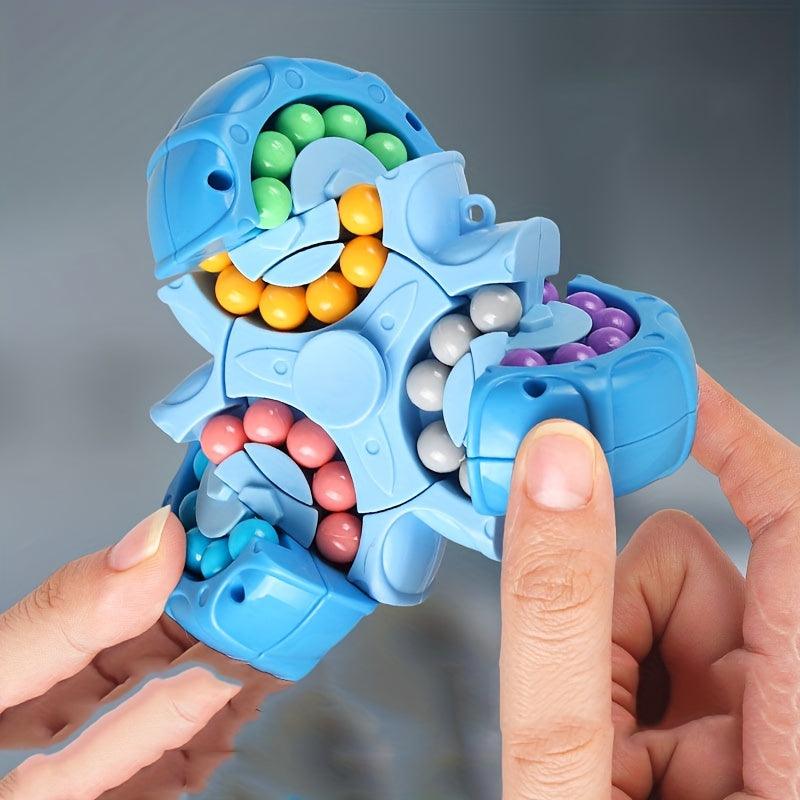 Fidget Spinner Toys 2-in-1 Magic Ball Brain Teaser STEM Game-Magic Bean Puzzle Toy Rotating Magic Bean Cube