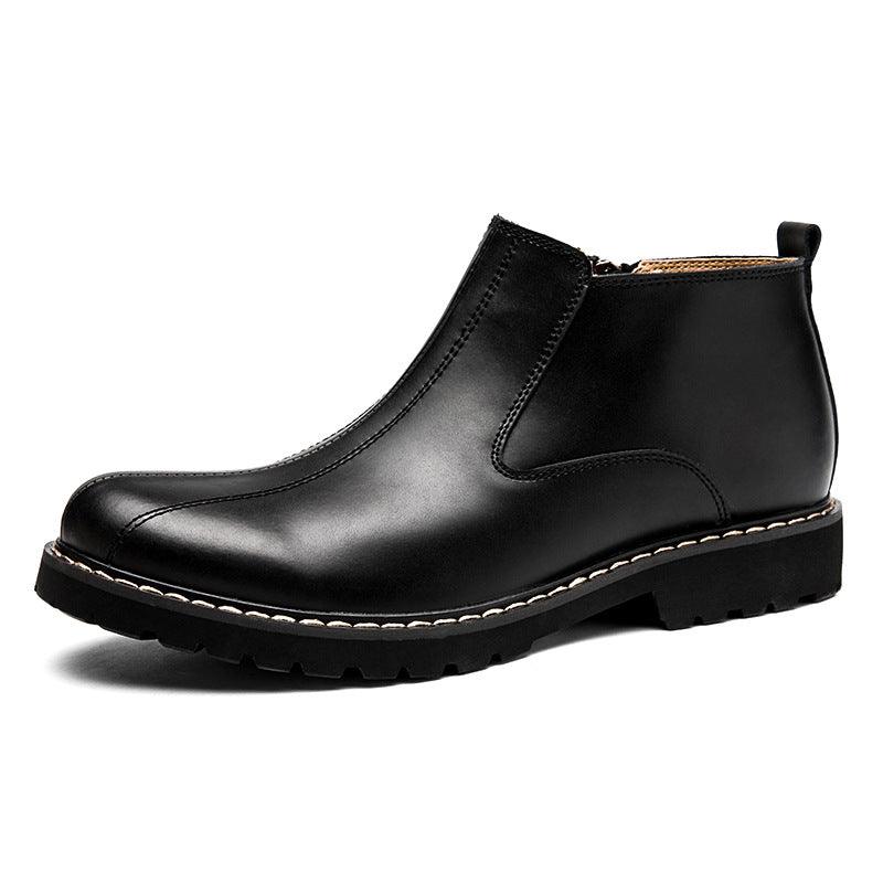 Stylish Leather Martin Retro Round Boots-Mens