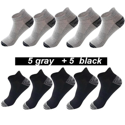 Men's Socks Cotton Socks Breathable Waist Mesh Boat x 10