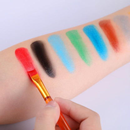 Fit Colours12-colour face paint palette that is water-soluble and suitable for body painting.