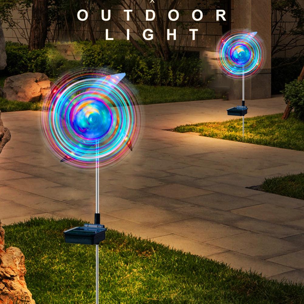 LED Solar Wind Spinner Light for Garden Paths, Outdoor Yards, Pinwheel Windmill Decorations, Patio, and Lawn