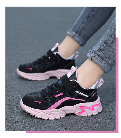 Girls Waterproof Leather Casual Trainers