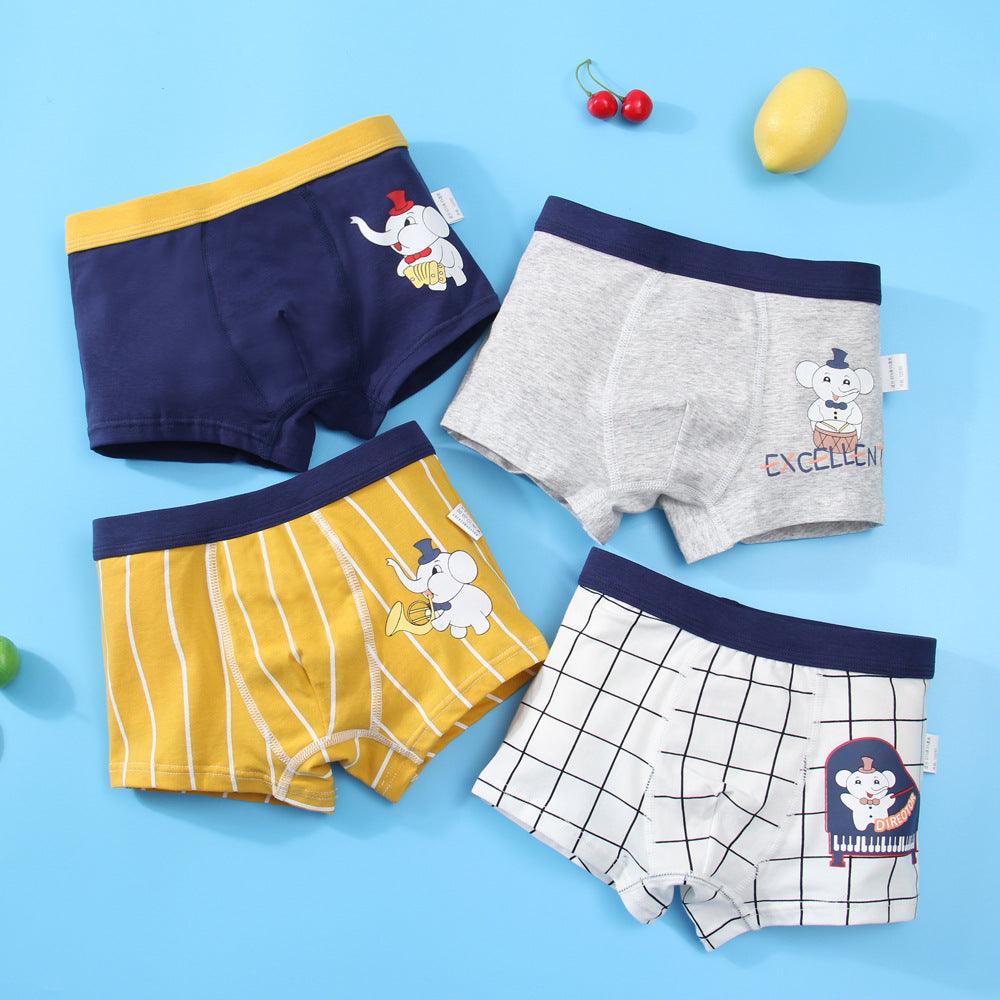 Boys Cartoon Cotton Boxer Shorts X 4