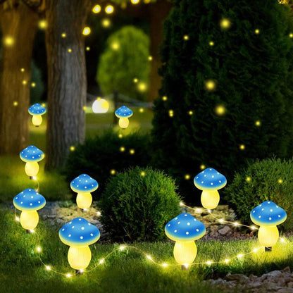 Solar-Powered Plastic Mushroom Night Light for Outdoor Spaces such as Courtyards, Gardens, Balconies, and Lawns - Waterproof Landscape Ornament with Colourful Illumination