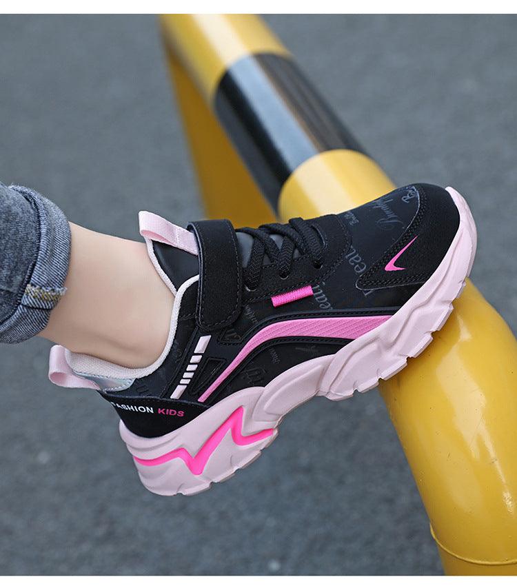 Girls Waterproof Leather Casual Trainers