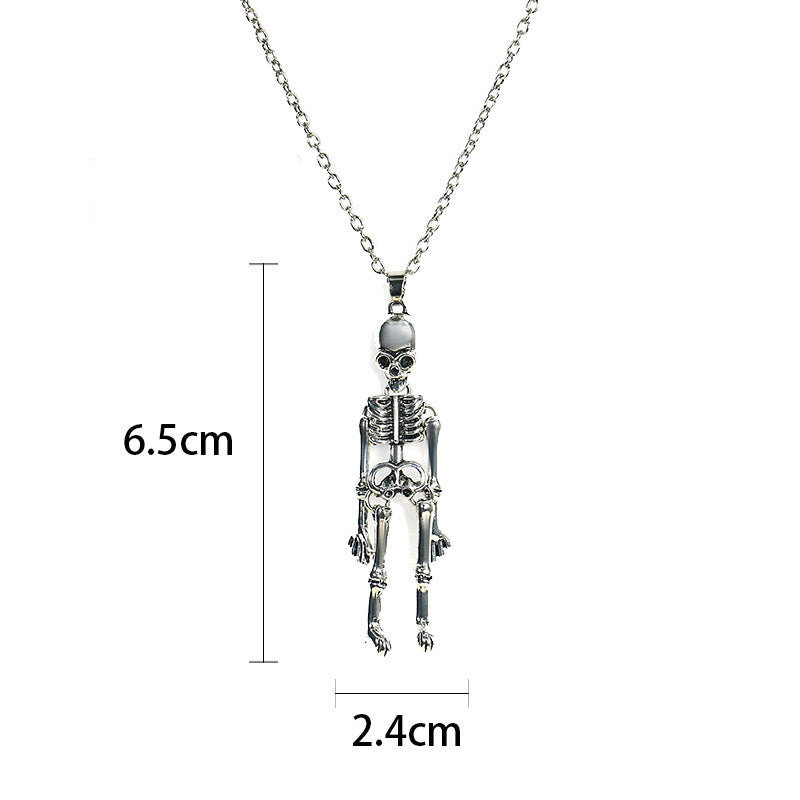 Halloween Ghost Festival Skull Bat Pumpkin Head Pendant Necklace