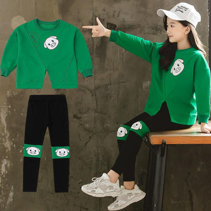 Girls' Casual Long-sleeved Outfit Set