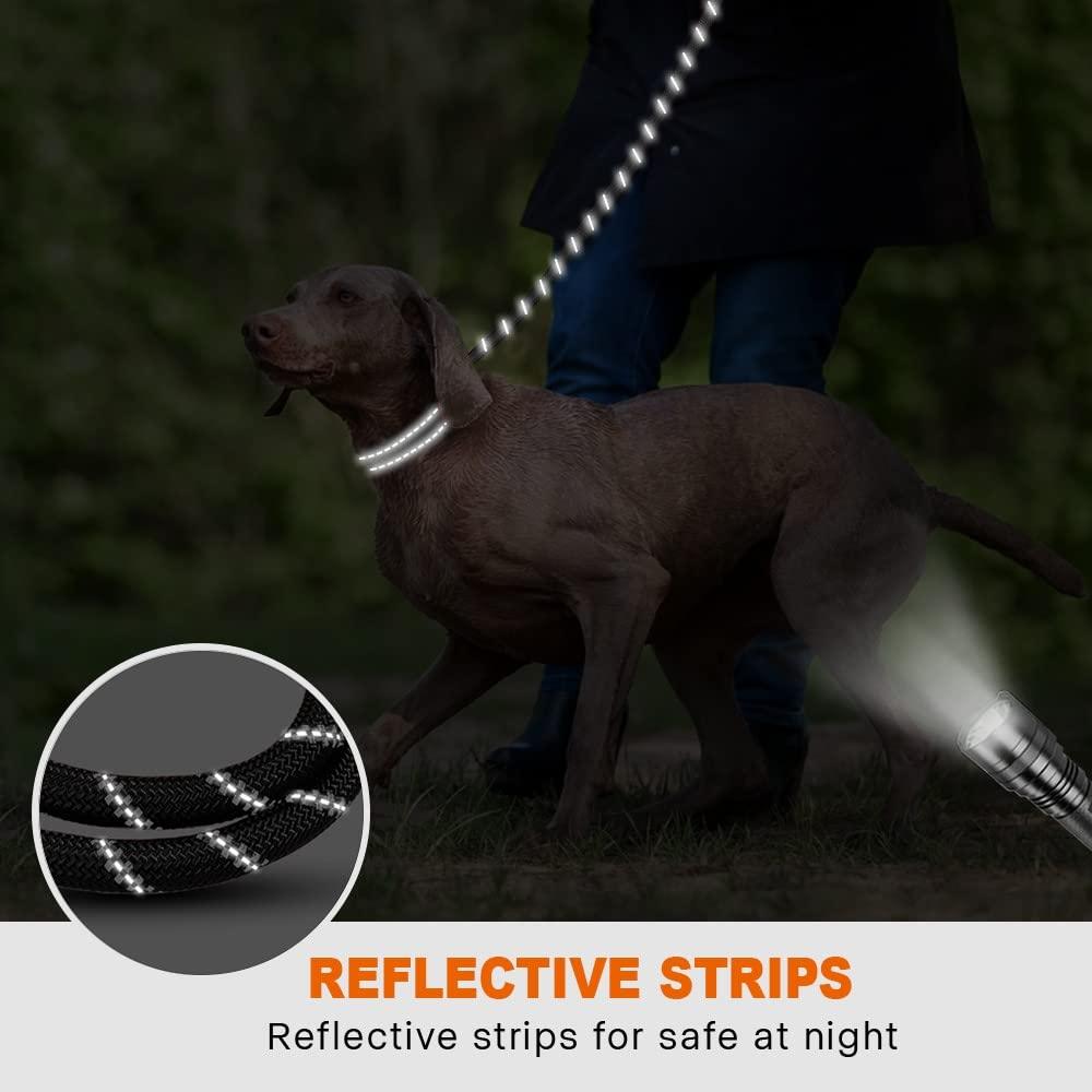 Adjustable Waist Rope Leash Padded Handle Reflective Lead