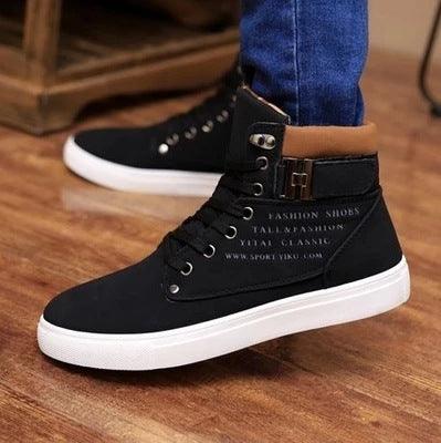 Mens Stylish Suede Buckle Boot Trainers