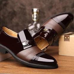 Mens Business Casual Formal Patent Leather Shoes