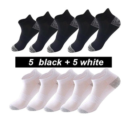 Men's Socks Cotton Socks Breathable Waist Mesh Boat x 10