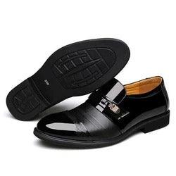 Mens Business Casual Formal Patent Leather Shoes