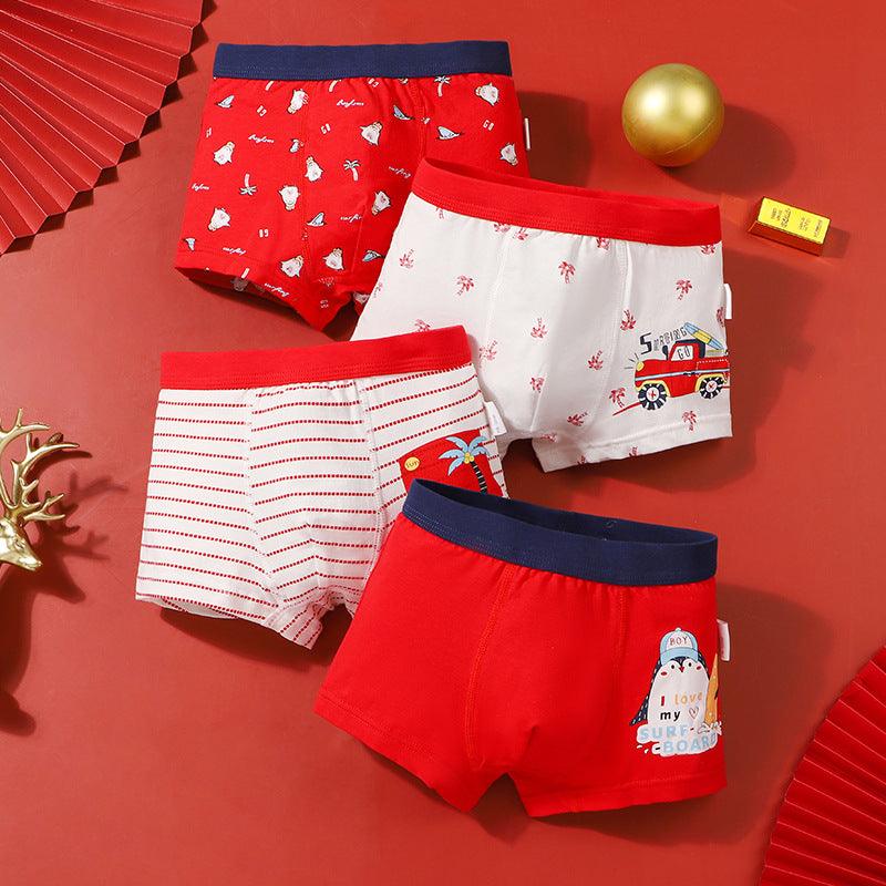 Boys Cartoon Cotton Boxer Shorts X 4