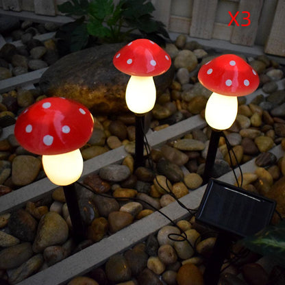 Solar-Powered Plastic Mushroom Night Light for Outdoor Spaces such as Courtyards, Gardens, Balconies, and Lawns - Waterproof Landscape Ornament with Colourful Illumination