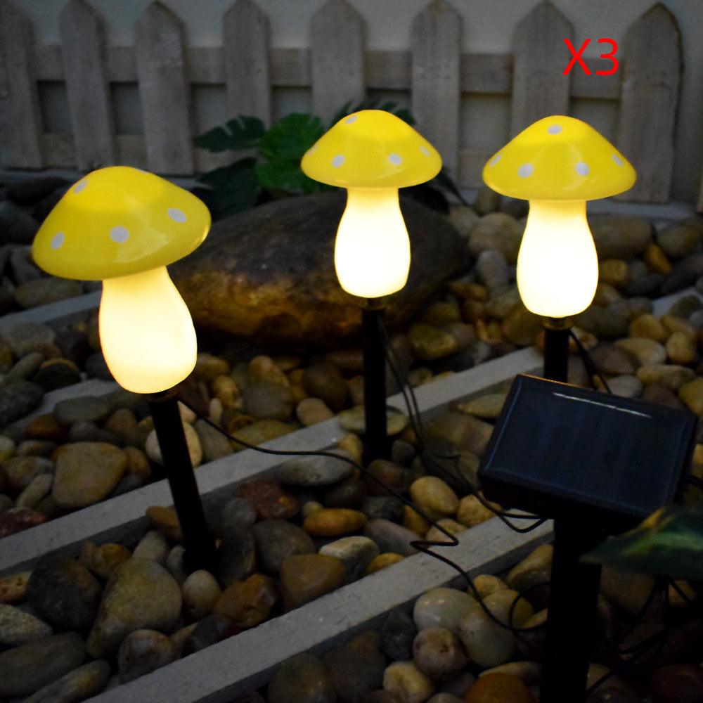 Solar-Powered Plastic Mushroom Night Light for Outdoor Spaces such as Courtyards, Gardens, Balconies, and Lawns - Waterproof Landscape Ornament with Colourful Illumination