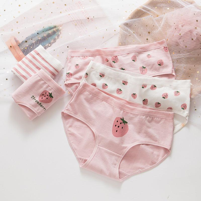 Girls' Cotton Cute Underwear X 5