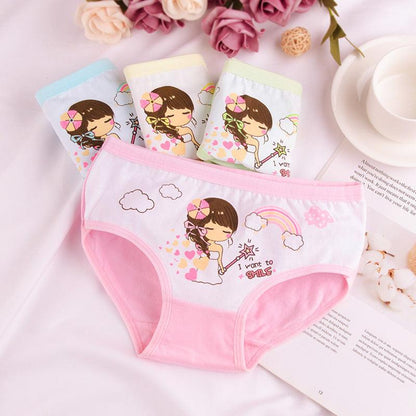 Girls Underwear Pure Cotton Knickers x4