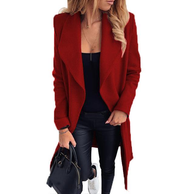 Stylish Lapel Ladies Coat