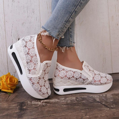 Ladies Cute Casual Lace Platform Sandal Pump Shoes