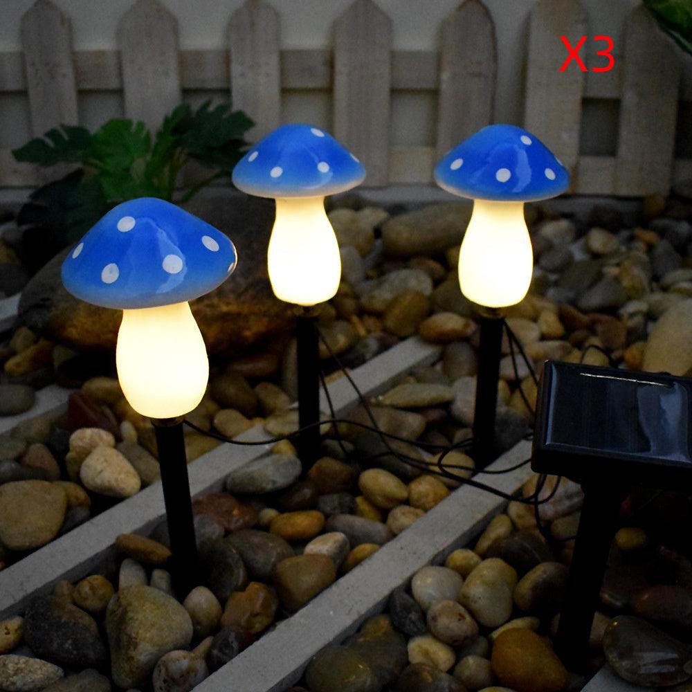 Solar-Powered Plastic Mushroom Night Light for Outdoor Spaces such as Courtyards, Gardens, Balconies, and Lawns - Waterproof Landscape Ornament with Colourful Illumination