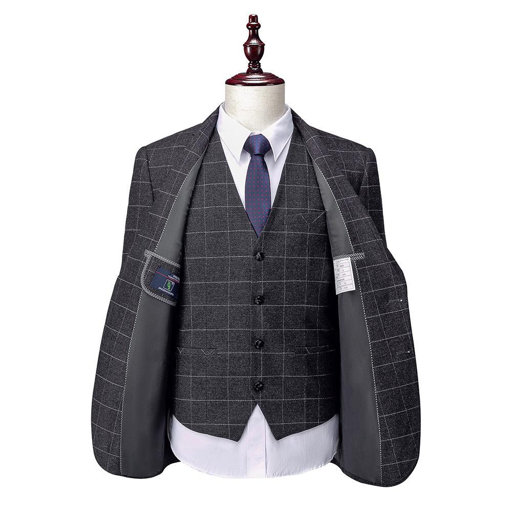 Mens 3Pc Stylish Pattern Checked Suit