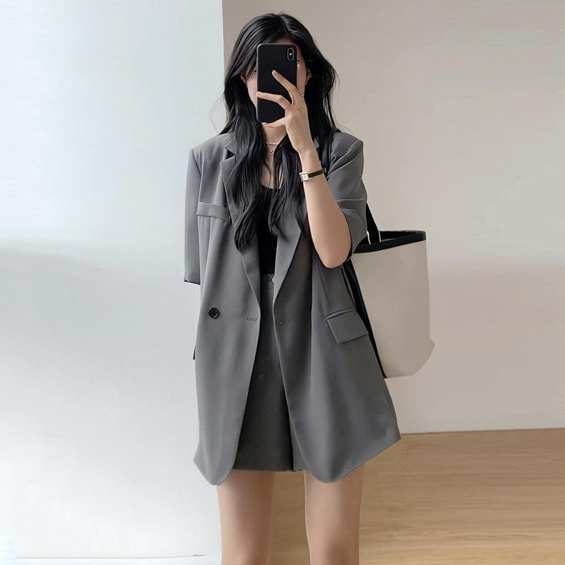 Ladies Casual Loose Jacket - Shorts Two-piece Suit