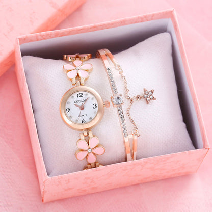 Bracelet Watch Beautiful Daisy Style 2Pc Bracelet Set-Ladies